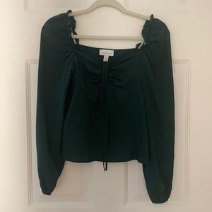 Topshop Green Polka Dot Top